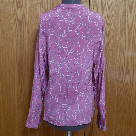 100% Pink Silk blouse...size XL ladies - Picture 3 of 12